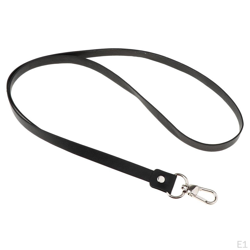 Ретро PU кожаный шейный ремешок шнурок металлический зажим для карт бейджей