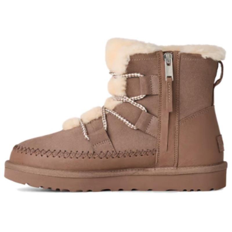 UGG Классические Новинка Короткие Снежные Ботинки Женские Коричневые Кроссовки с Оленями 1174574-CRBO