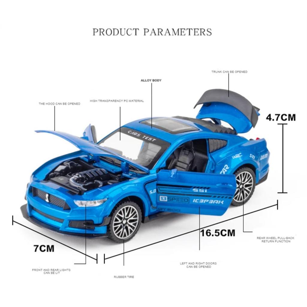 1/32 Ford Mustang Shelby GT500 Alloy Sports Car Model Diecast & Toy Vehicles Metal Car Model Simulation Collection Children Gift
