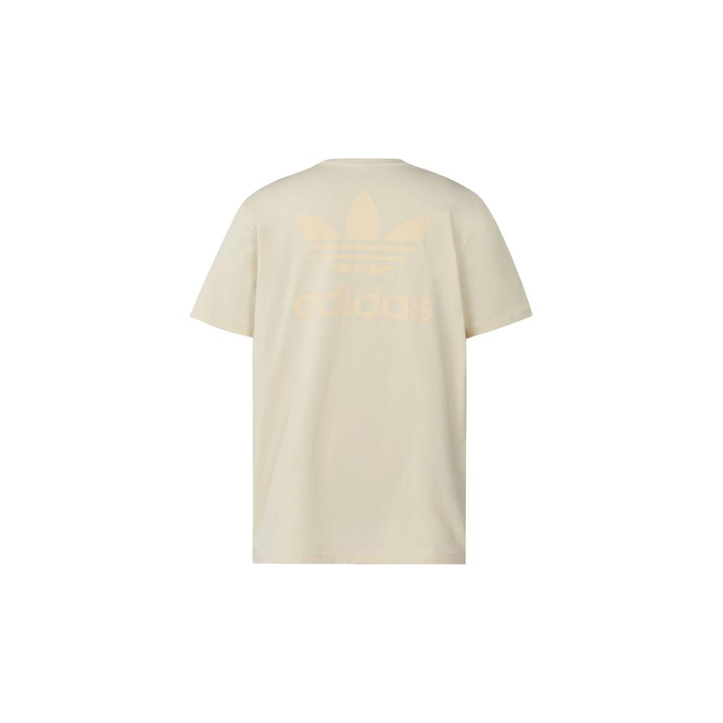 Adidas Originals Trefoil Solid Logo Patch Crew Neck Short Sleeve T-Shirt Men Tops Off-White HK2786