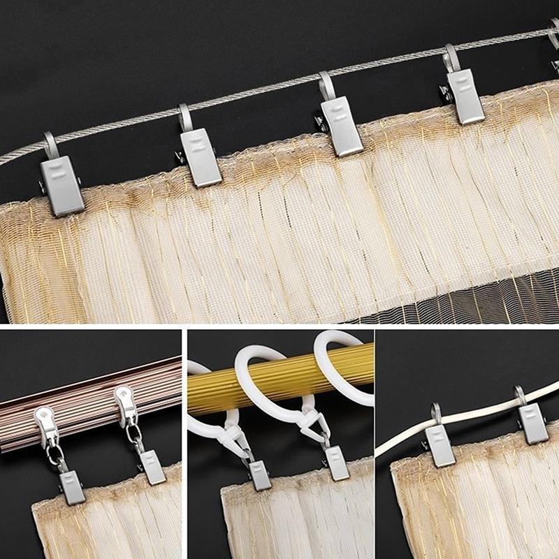 10/20Pcs Stainless Steel Curtain Clips With Hook Window Curtains Hanging Clamps Accessories Home Room Photo Decoration Hook Clip