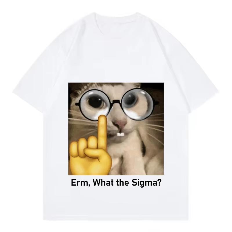 Meme Cat T Shirts Unisex Unisex Cat Tshirt Vintage Round Neck Short Sleeve Trendy Tee Shirt Streetwear