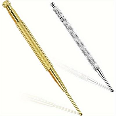 2 шт./набор Инструмент для массажа рефлексологии лица Выдвижная акупунктурная ручка Двусторонняя пружинная палочка для ухода за ушами Ручка-зонд для точек Массажер для лица