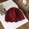 Elegant Hand Crochet Cotton Beret Knits Baotou Painter Ms Hat Brim WOMEN HOLLOW HAT