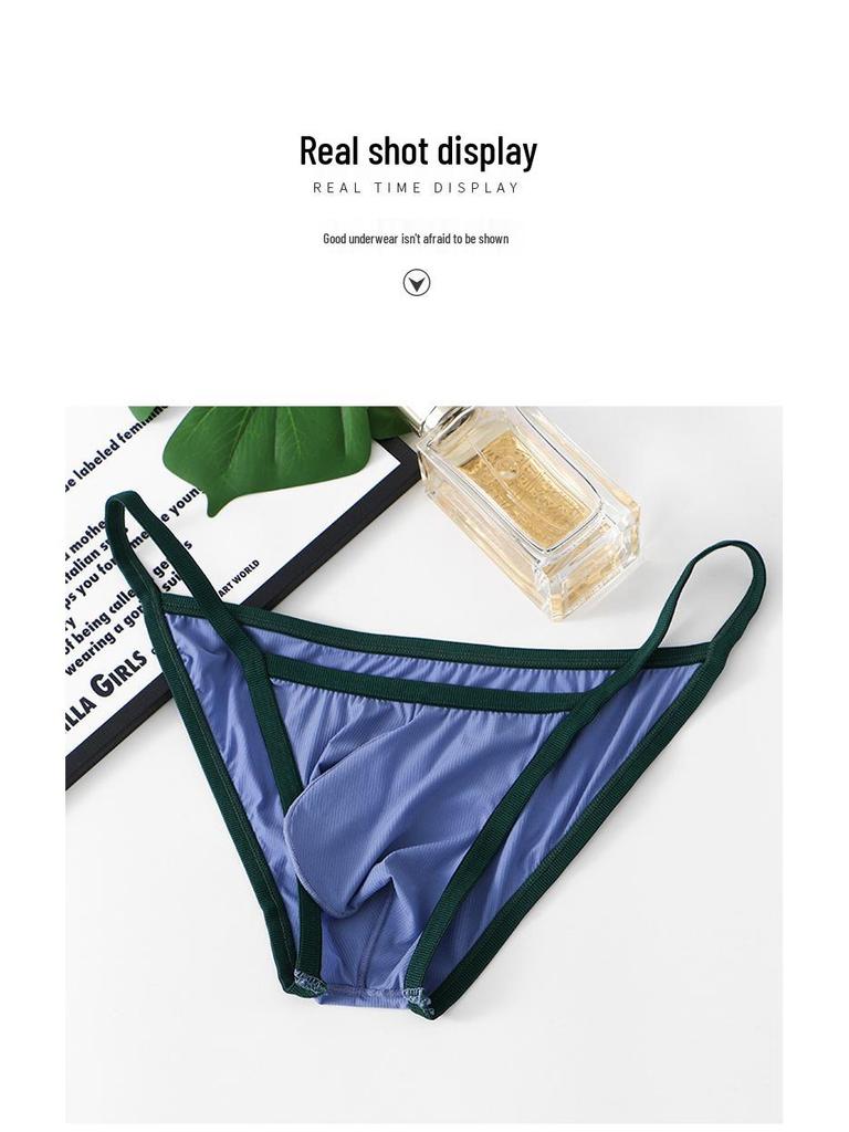 Net Ice Silk Men's Breathable Summer Briefs - Transparent and Thin Triangle Underpants