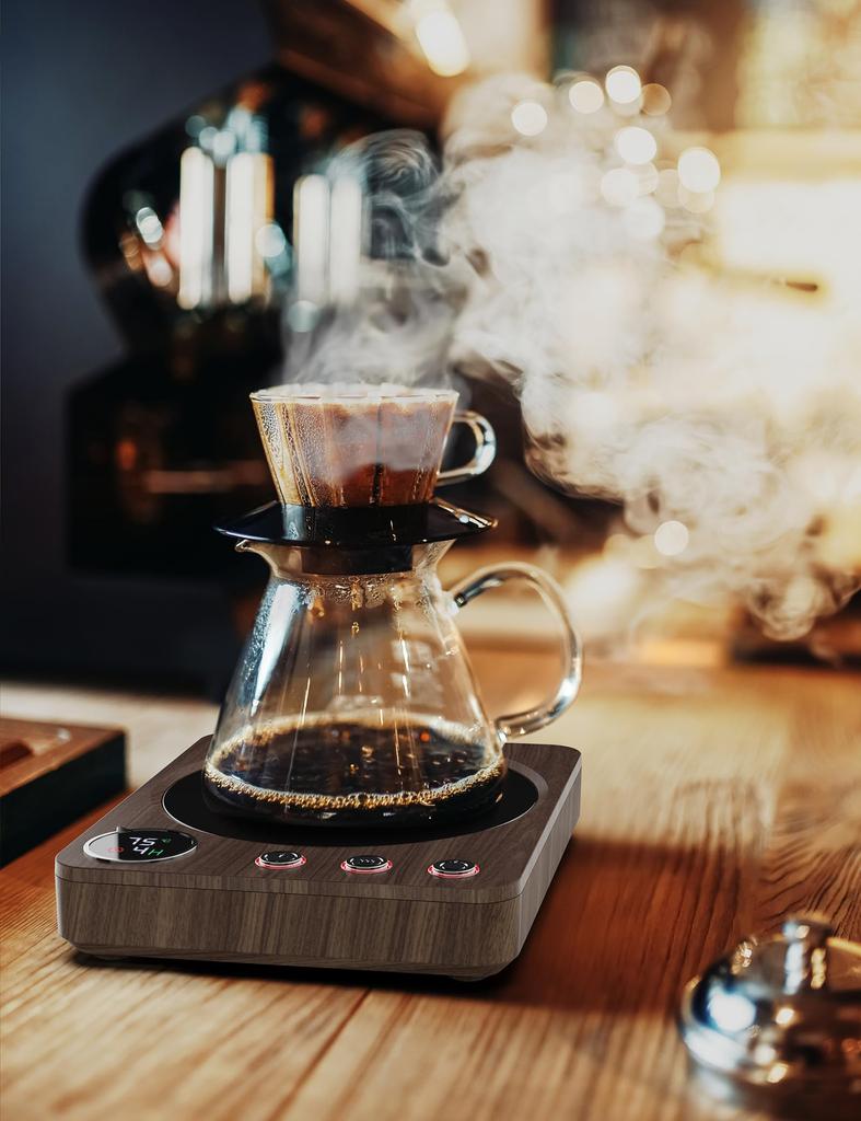 Kyerlish Cup Thermal Coffee Drink Mug Warmer 3 Temperature Maximum Heat Automatic Power Automatic Wide Heating Heating Day Gift for Warmer, Coaster,