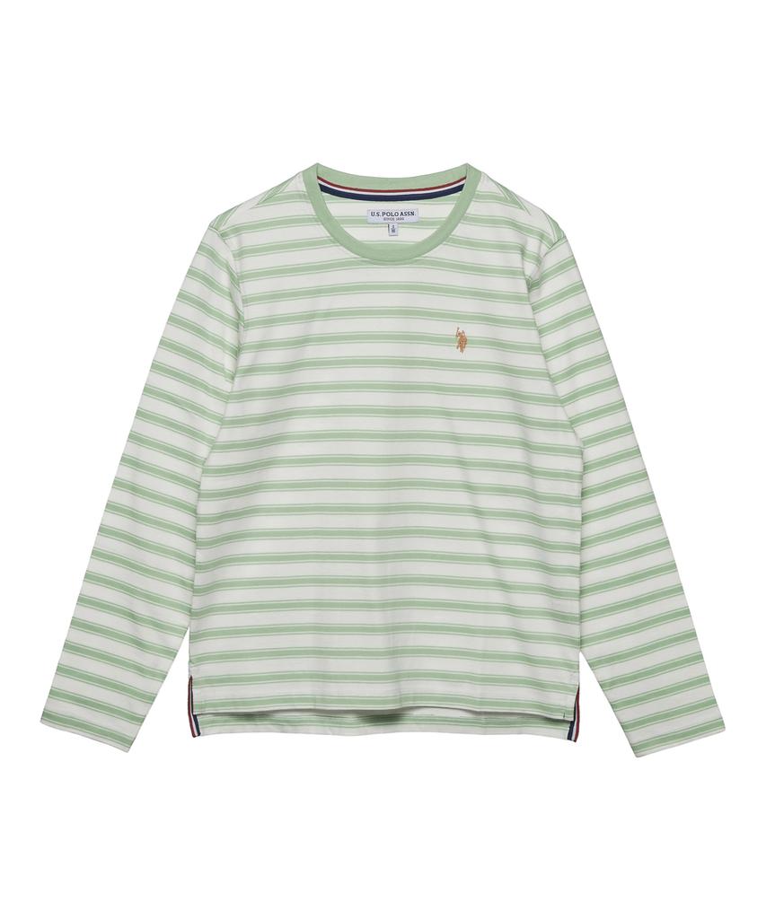 USPOLOASSN Long Sleeve Cotton Round T-Shirt_Light Green St