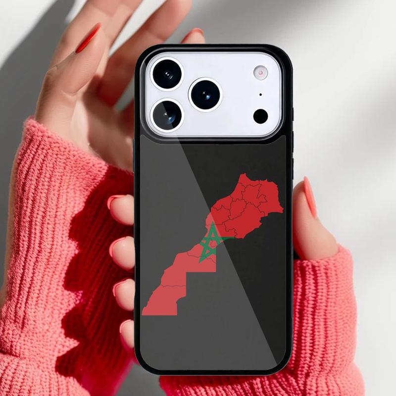 Maroc Morocco Flag Coat Of Arms soft Phone Case for iPhone 17 16 15 14 13 Pro Max Back Cover for 12 11 Pro Coque