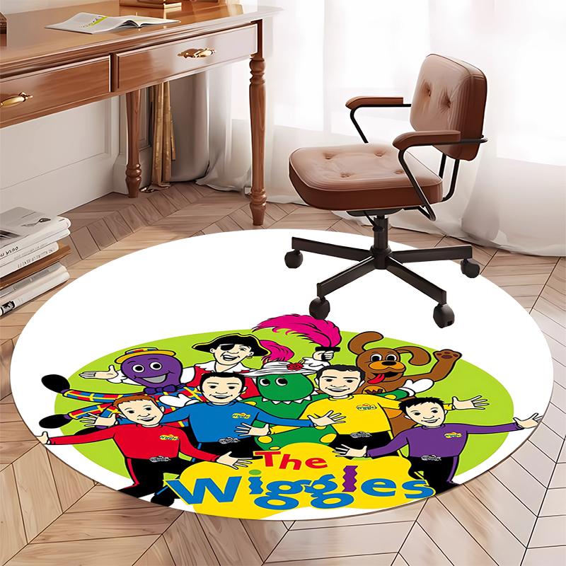 The Wiggles Printed Round Rug Carpet Chair Rug Area Rug Entryway Doormats,for Office Chair Living Room Bedroom Kitchen Room.