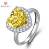 Heart Opening Resizable Rings For Women Zircon Engagement Party Fine Jewelry Gift