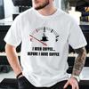 Humorous Slogan Graphic Tee Car Fuel Gauge Coffee Cup Design Soft Modal Breathable Short Sleeve Tshirt For Unisex Unisex