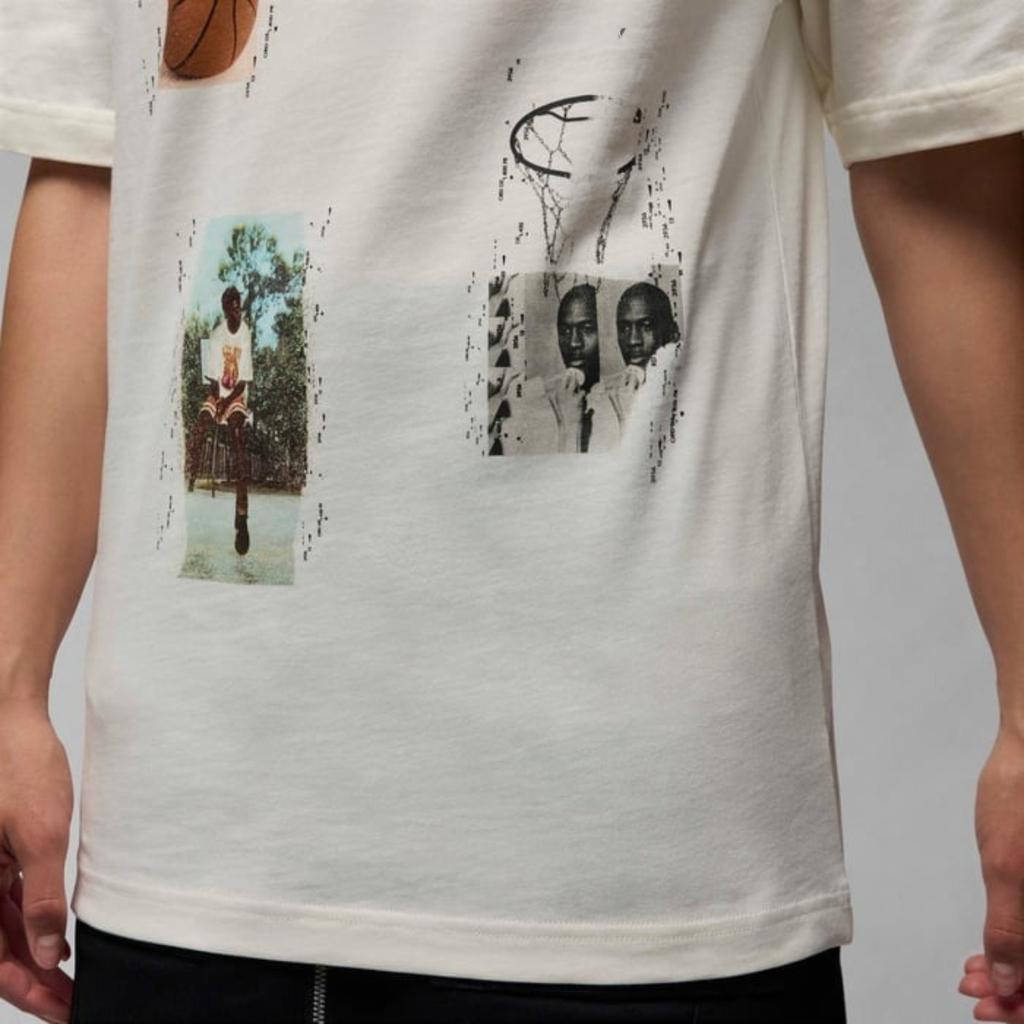 Jordan Flight Heritage Star Pattern Print Casual Breathable Round Neck Short Sleeve T-Shirt Men Tops Apricot FN5987-133