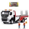 1/50 Scale VOLVO VAN Type Alloy Trailer Model Simulation Metal Car Transporter Wrecker Truck Pull Back Sound and Light Toy Truck