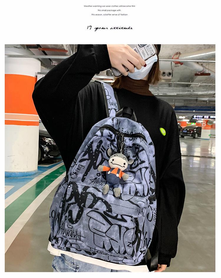 Trendy Schoolbag for Students: Men's & Girls' Junior High, High School, College Canvas Backpack