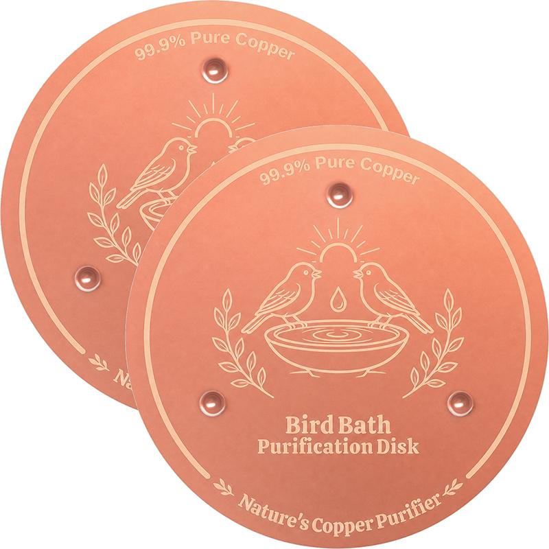 Bird Bath Copper Disk, 0.6mm Thick with Stable Triple-Point Support, All-Season Use, Universal Fit for Outdoor Birdbath
