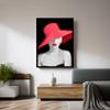 Woman with Red Hat Canvas, Home Decor Ready To Hang, Wall Art Canvas Design No Frame