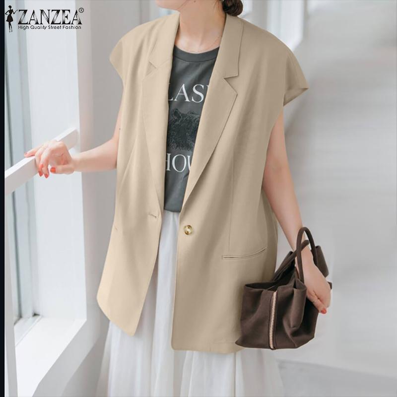 ZANZEA Женский летний свободный повседневный кардиган-жилет без рукавов