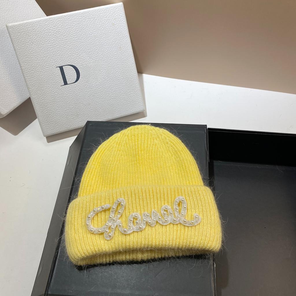 Жемчужная Шляпа Кроличий Мех Теплая Вязаная Шапка Женская Модная Зимняя Холодная Шапка Увеличить И Удлинить Двухслойные Края Шапка