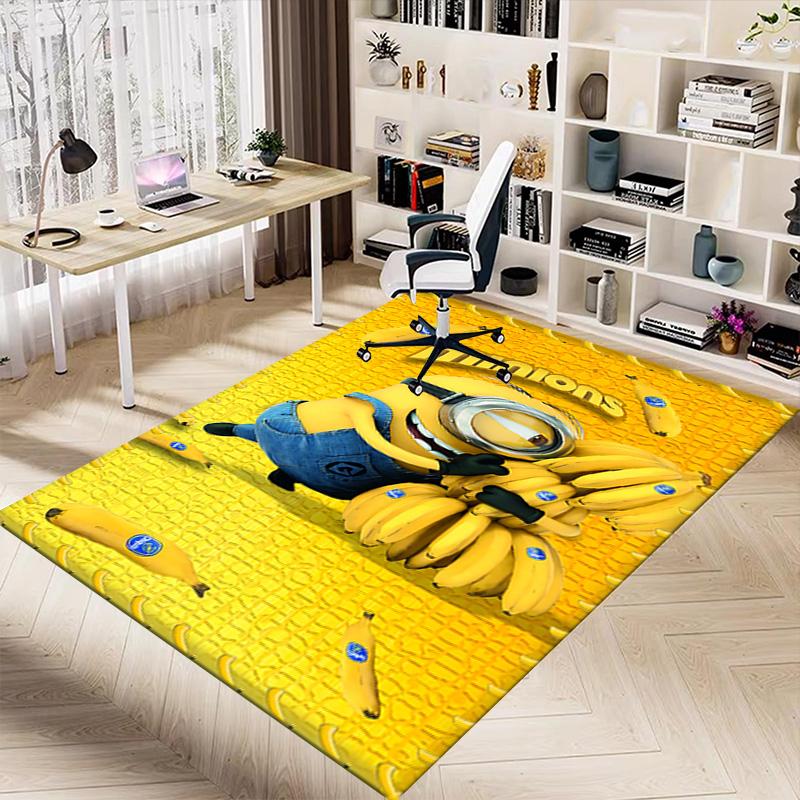 1pc Minions Adventure Poster Carpet for Playroom Bedroom Living Room Sofa Home Decor,kids Game Area Rug Non-slip Floor Mat Y72821