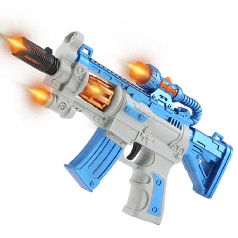 Светодиодный светящийся пистолет AK47, игрушечный электрический светящийся игрушечный пистолет, ослепительный боевой звук, уникальный телескопический пистолет для детей, подарок