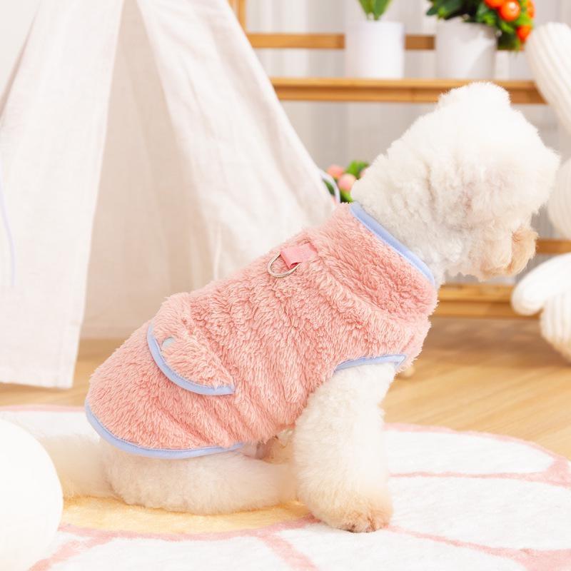New Dog Clothing Pet Clothing Autumn and Winter Double Sided Long Plush High Neck Warm Sweater