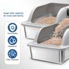 Extra Large Cat Litter Boxes, Cat Litter Box for Multi-Cats Big Cats Metal Litter Pan Tray, Non-Sticky, Easy Cleaning