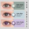 Цветные контактные линзы 1 пара для европейского эффекта смешивания зеленых, фиолетовых и серых глаз 14,5 мм, мягкие линзы для годового использования
