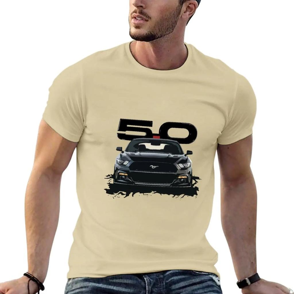 Black Mustang S550 Tshirt For A Boy Hippie Clothes Vintage Plain T Shirts Men