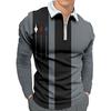 Cross Border Foreign Trade Amazon Men's Long Sleeved Lapel T-shirt Casual Zipper Sports GOLF Polo Shirt