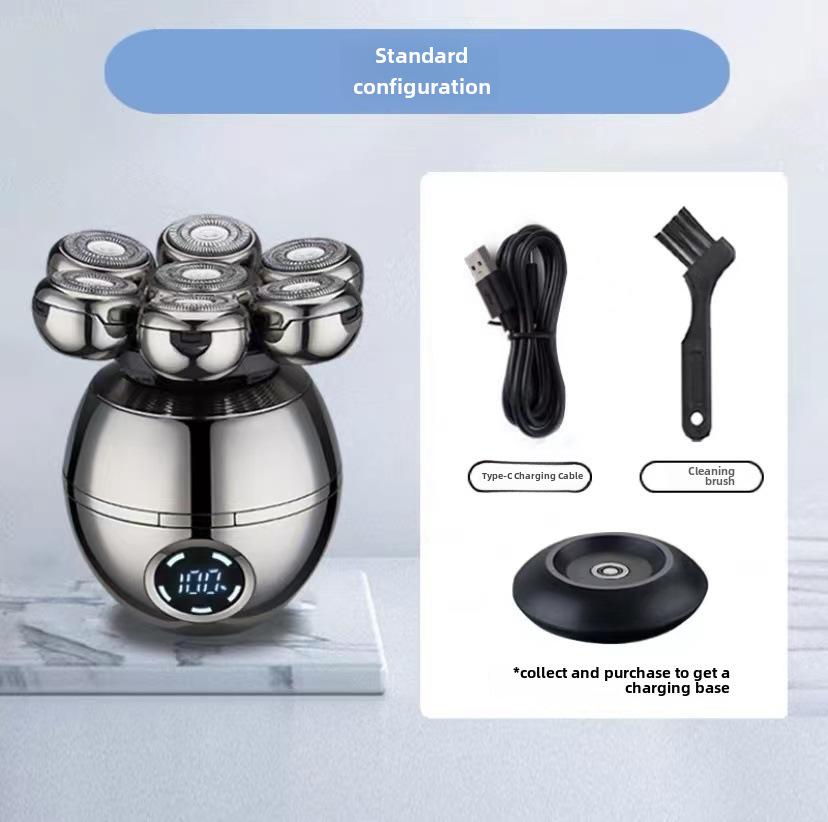 Мужская аккумуляторная электробритва с 7 лезвиями: Профессиональная машинка для стрижки волос и многофункциональная бритва