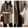 Houndstooth Woolen Coat for Women New Autumn and Winter Lazy Style Loose Slim Casual Coat for Women