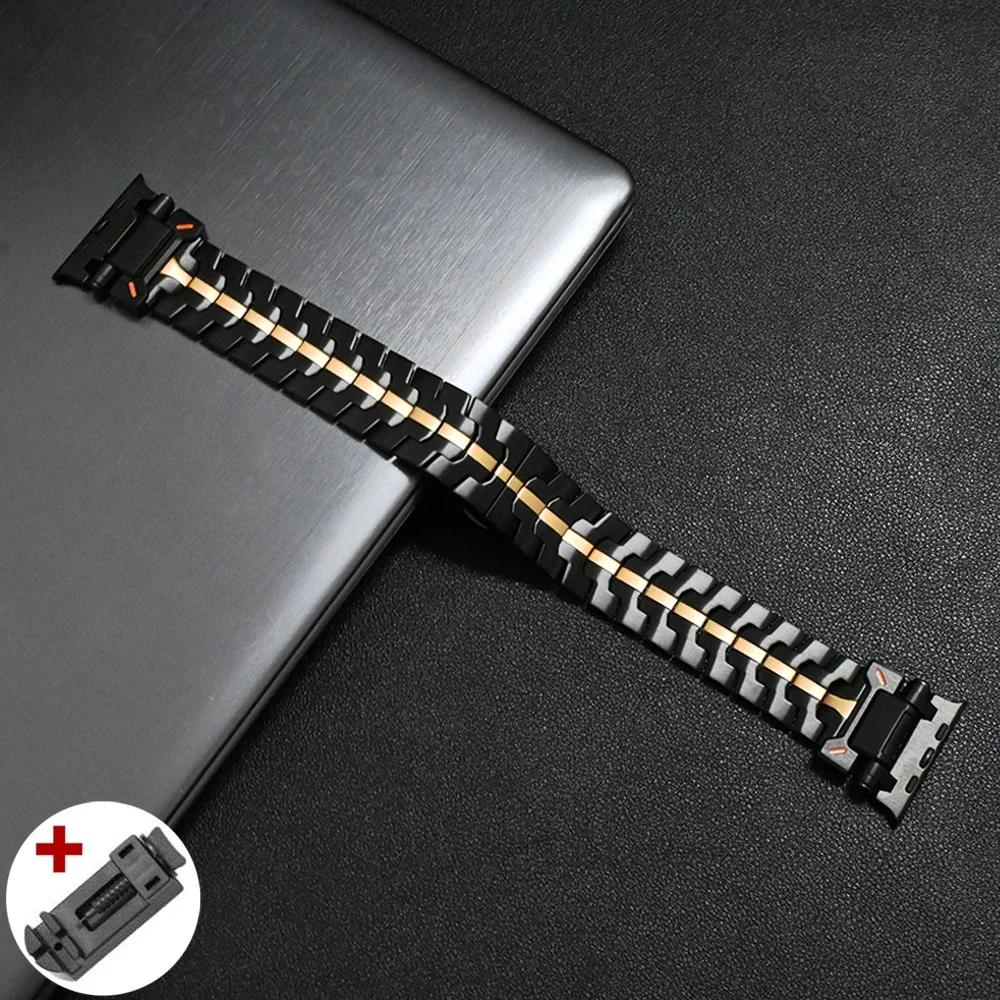 Титановый цветной браслет-звено для Apple Watch Ultra3 49мм 45мм 44мм 46мм Нержавеющая сталь Ремешок для Iwatch Серии 11 10 9 8 7 6 Se
