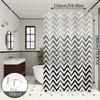Simple Black And White Wave Pattern Bathroom Partition Curtain Bathroom Shower Curtain