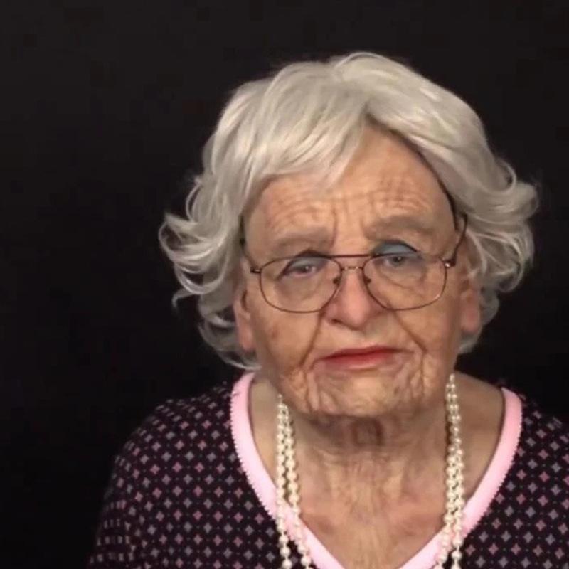 Маска старика, латексный головной убор с лицом старика и старухи, парик, костюм на Хэллоуин, лысая голова-реквизит
