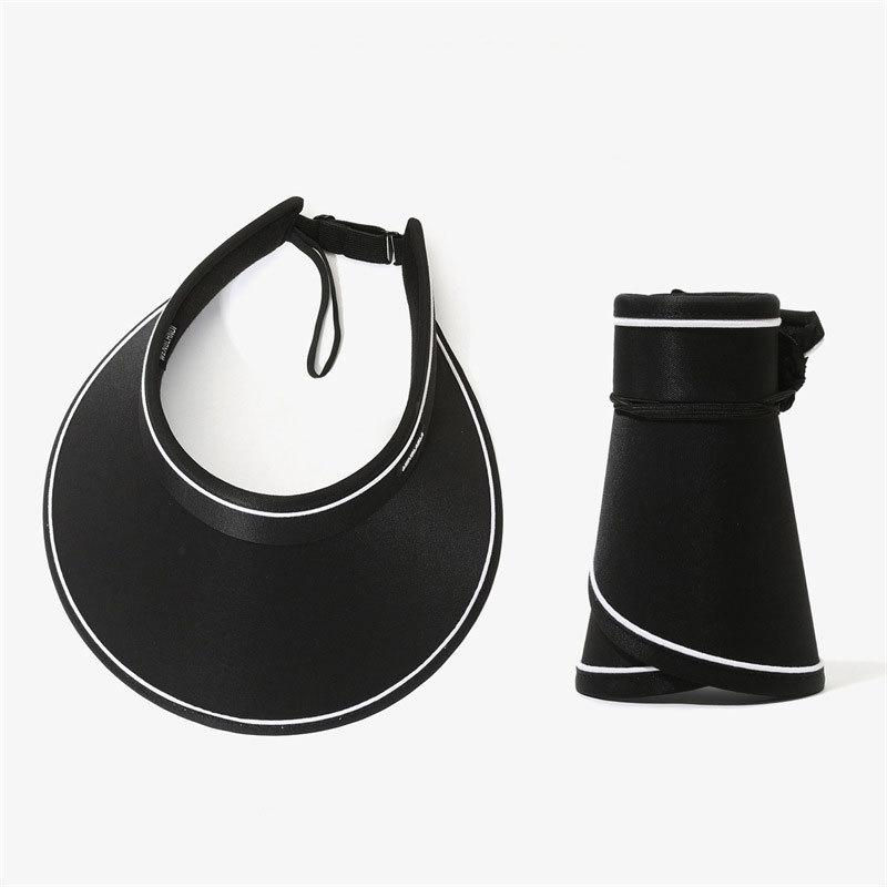 Women Summer Wide Brim Sun Hat Outdoor Ponytail Empty Top UV Protection Cap Female Lady Tour Beach Foldable Sunscreen Hats