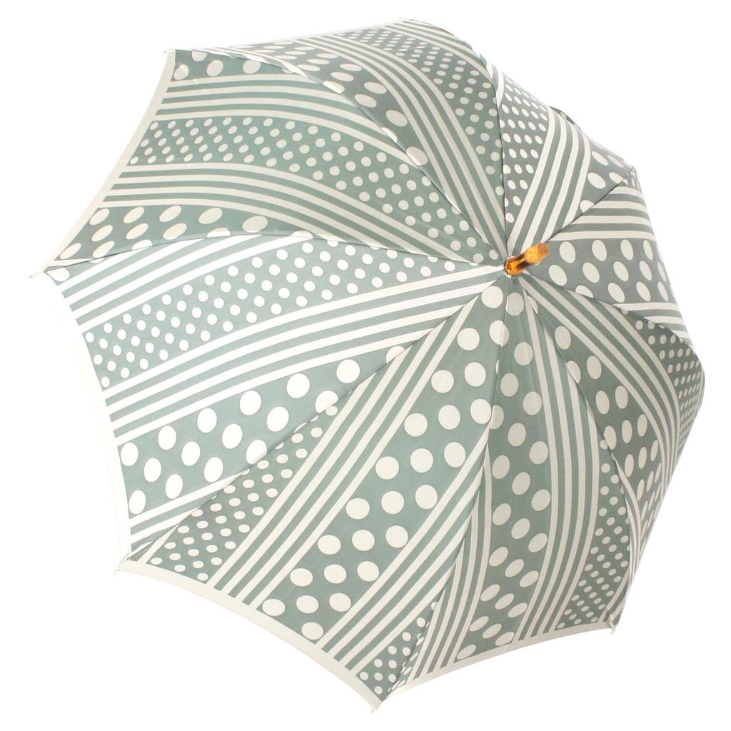 Makita Shoten Long Kirie Forest UV For Sunny or Rainy Made In 03660209 Women's Umbrella, Umbrella, (Dot Stripe), Green, Protection, Days, Jump, Japan,