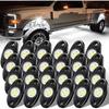 24 Pods White Rock Lights, 6000K Pure White Super Bright Wide Angle IP68 Waterproof LED Rock Lights For Trucks Pickup SUV UTV ATV Motorcycle Car