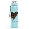 1PC Peace Love Coffee Heart Print 750ml Color Plastic Sports Water Bottle Leakproof Flip Straw Lid Suitable for Sports Office Home Use
