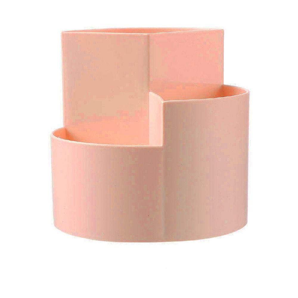 Storage Box 360° Rotating Pen Holder 3-Grid Pen Pencil Organizer Makeup Brush Holder School Office