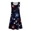 Летнее платье для девочек без рукавов с принтом, повседневное платье с карманом