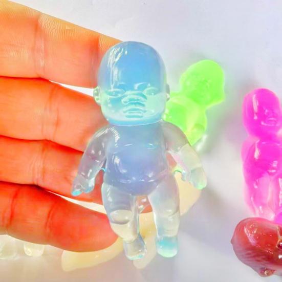 Transparent Babies Stress Relief Toy Slow Rising Anxiety Relieving Mini Baby Squeeze Toy Soft Stretchy Relaxation Stress Ball Fidget Toy