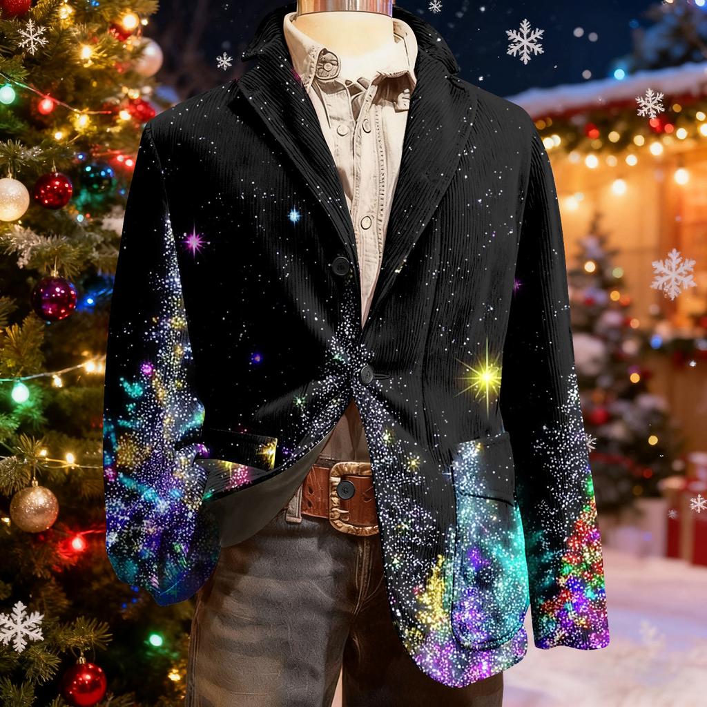 Мужской уродливый рождественский вельветовый теплый карманный пиджак-кардиган, мужской повседневный костюм