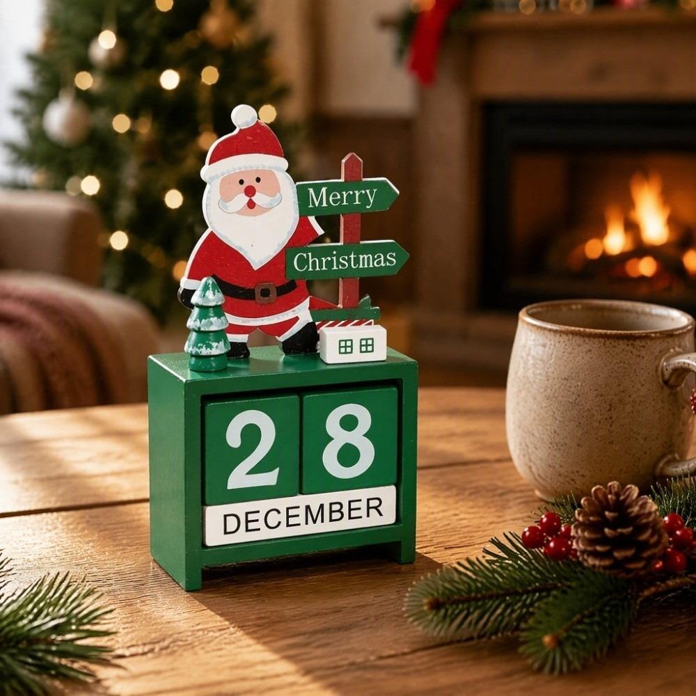 Countdown Christmas Winter Wooden Ornament Merry Christmas Party Table Centerpiece Home Decor