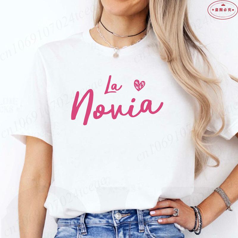 Spanish Team Bride Squad T-Shirt Woman Bachelorette Party Blouses Girl Single Farewell Tops Bridal Wedding Short Sleeve Tees