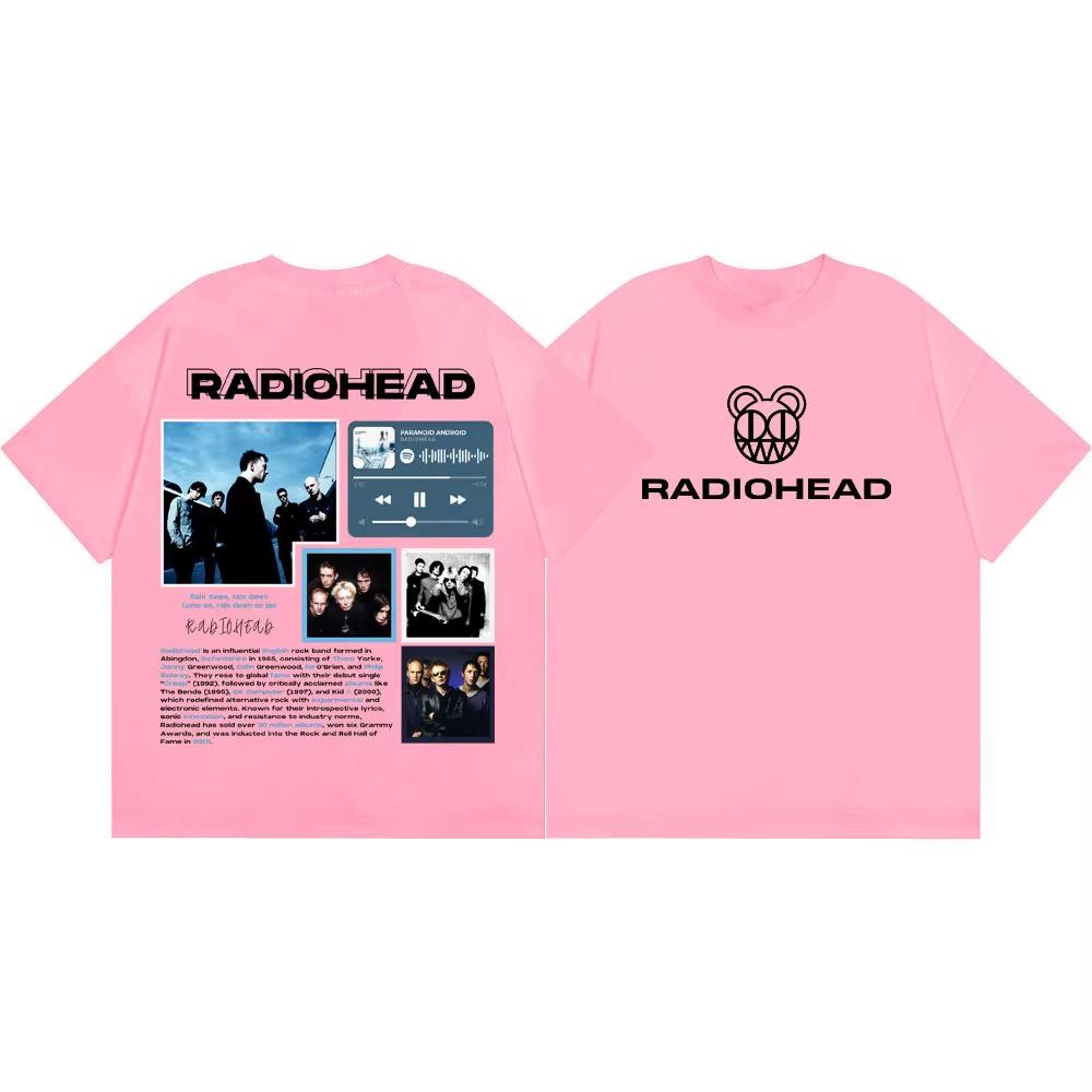 Summer Hot Sale Rock Band Radiohead Album Merch T Shirt Unisex Unisex Fashion Vintage Tshirts Breathable And Comfortable Clothes