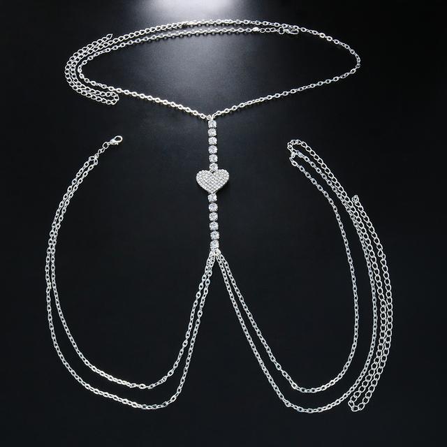 Kpop Simple Chest Bra Chain Waist Belly Necklace Choker Sexy Rhinestone Multilayer Body Chain Stainless Steel Jewelry For Women