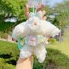 Plaid Drooping Dress Ear Rabbit Plush Keychain Backpack Pendant Cute Gift Kids