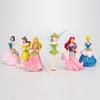 6pcs Disney Princess Figures Toy Set With Aurora And Belle For Cake Decoration