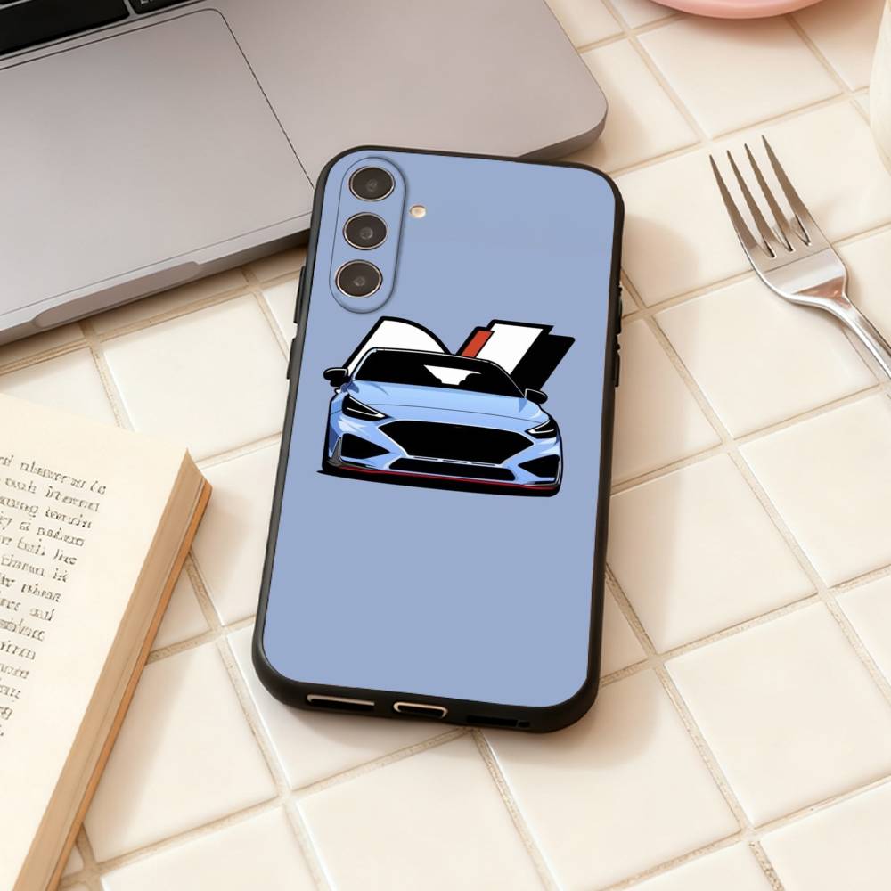 Чехол для телефона I30N Blue Cars для Samsung Galaxy A73, A72, A71, A70, A53, A52, A51, Другие Мягкий Черный Корпус