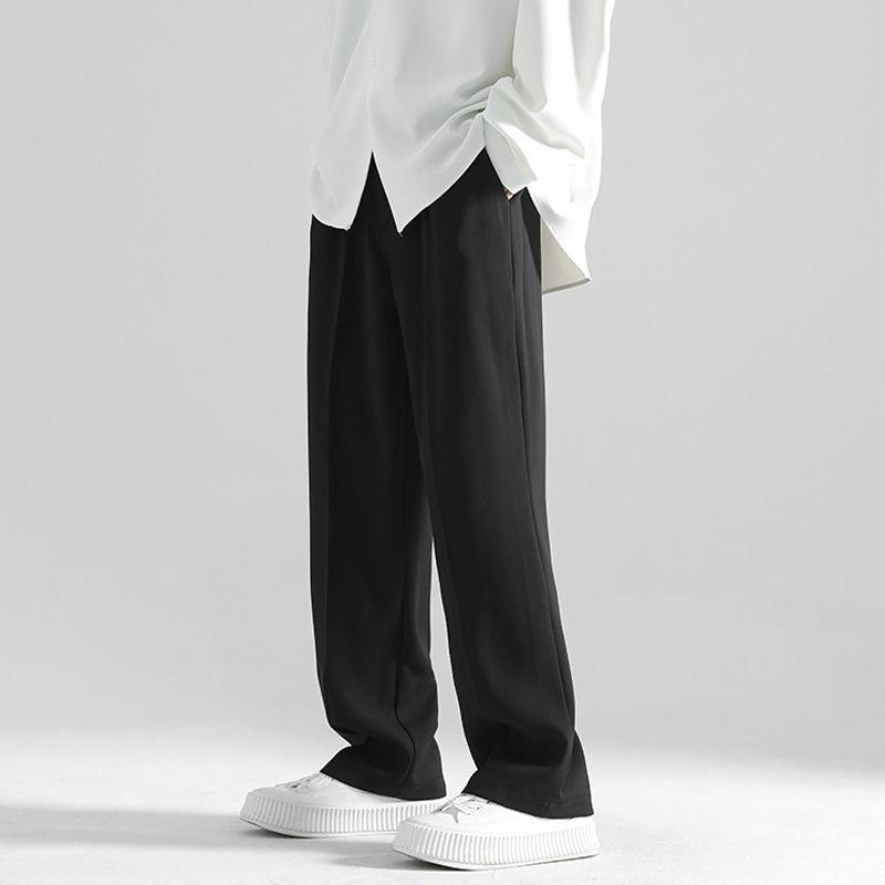 Мужские брюки свободного покроя Nine-Point в гонконгском стиле с широкими штанинами